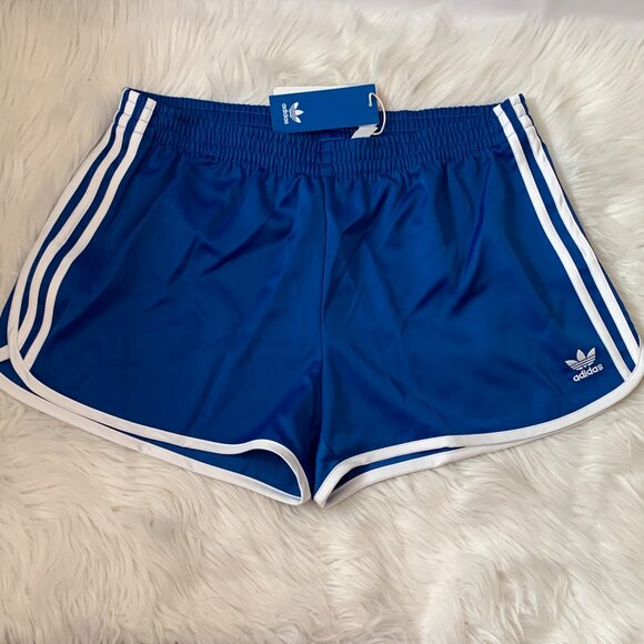 ADIDAS ORIGINALS 3-Stripes Sprinter Shorts in Blue/White Sz LARGE - Picture 1 of 2